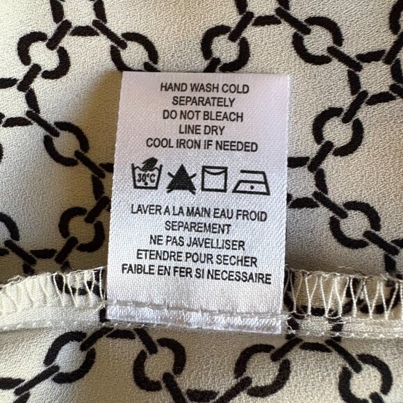 Pleione – L/S 3/4 Button Down Pullover Blouse – XL – White/Black - Picture 5 of 5